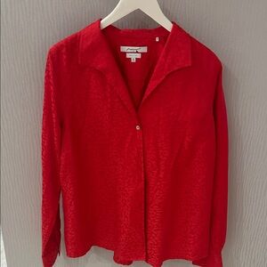 Foxcroft Vibrant tomato Red Button Down Shirt